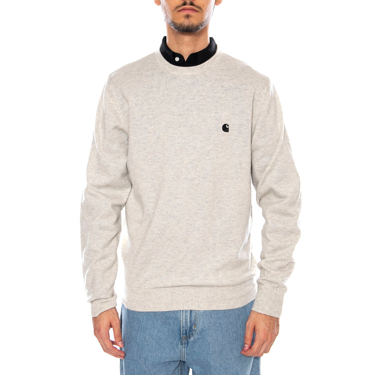 Madison Sweater Fleur De Sel / Black - Maglione Girocollo Uomo Crema I030841.2NQXX . CARHARTT WIP 