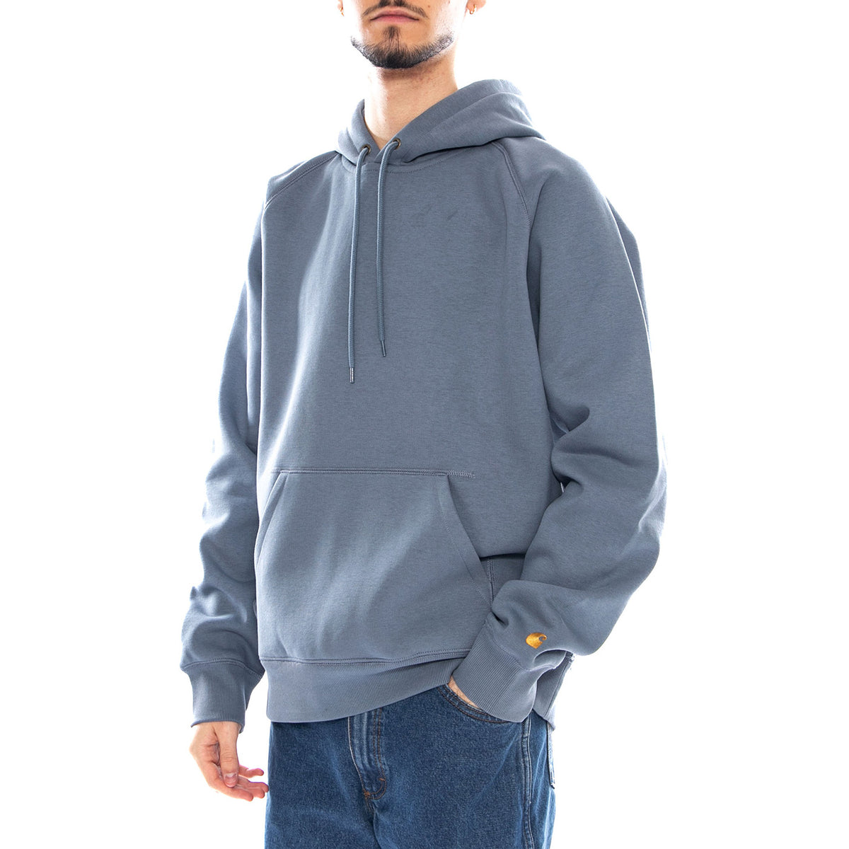 Hooded Chase Sweat Angelite / Gold - Felpa con Cappuccio Uomo Verde I033661.37ZXX . CARHARTT WIP 