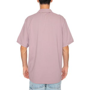 S/S Carhartt Script Polo Pink Fog / White - Polo Uomo Viola I035231.31MXX . CARHARTT WIP 