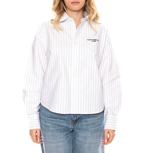 W Carhartt Cassel Shirt - Cassel Stripe White / Black - Camicia Donna I035299_35G_XX . CARHARTT WIP 
