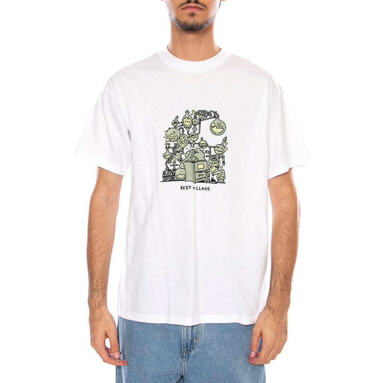 S/S Beaker T-Shirt White - Maglietta Girocollo Uomo Biancac I035456.02XX . CARHARTT WIP 