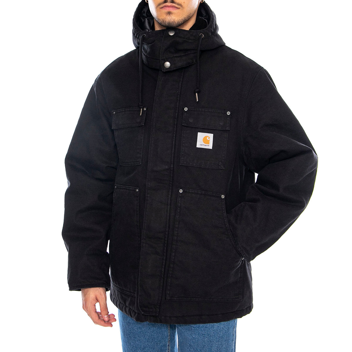 Ambel Coat Black / Black - Giacca con Cappuccio Uomo Nera I035616.00E06 . CARHARTT WIP 