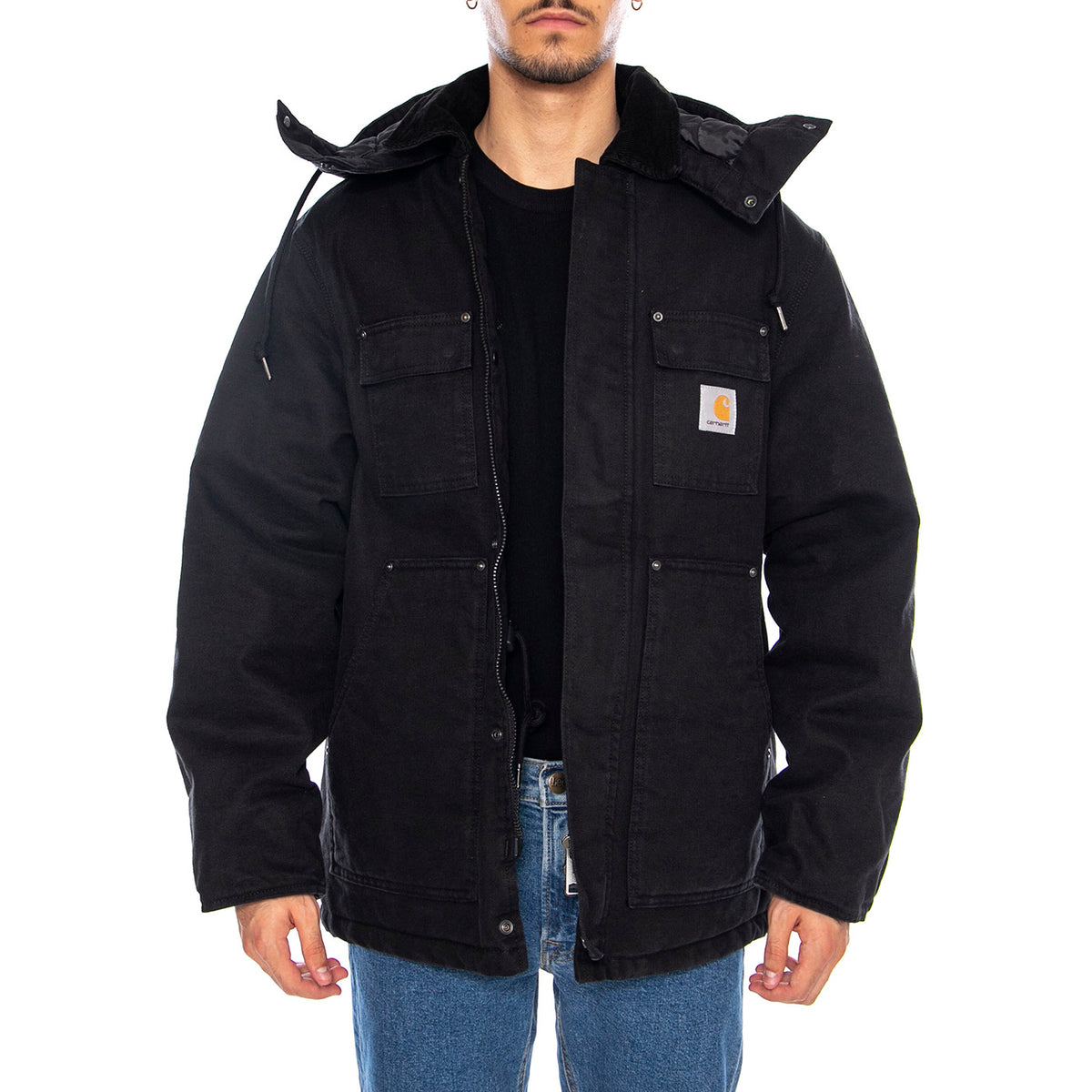 Ambel Coat Black / Black - Giacca con Cappuccio Uomo Nera I035616.00E06 . CARHARTT WIP 