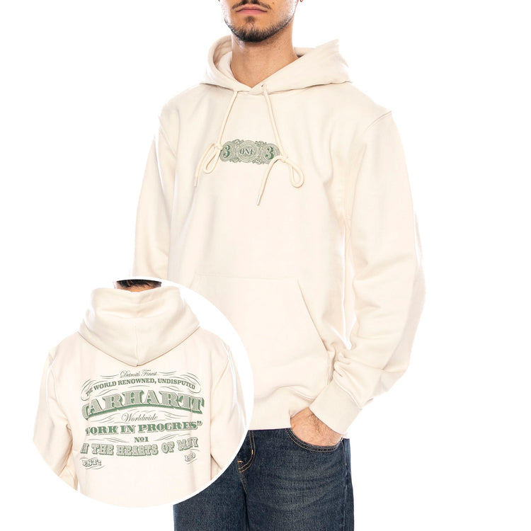 Hooded 3 One 3 Sweat -- Felpa Uomo Cappuccio Ecrù I035645.1NGXX . CARHARTT WIP 