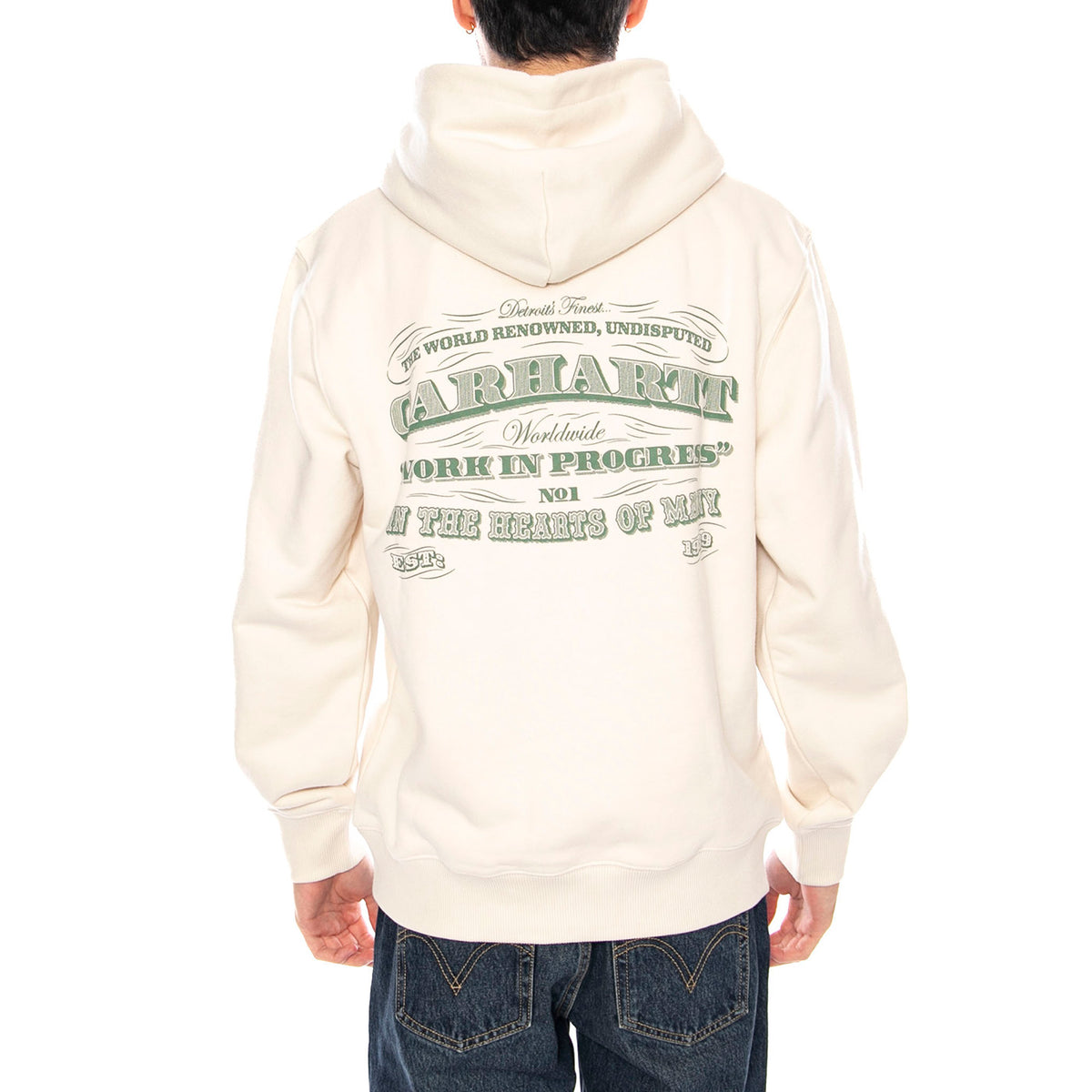 Hooded 3 One 3 Sweat -- Felpa Uomo Cappuccio Ecrù I035645.1NGXX . CARHARTT WIP 