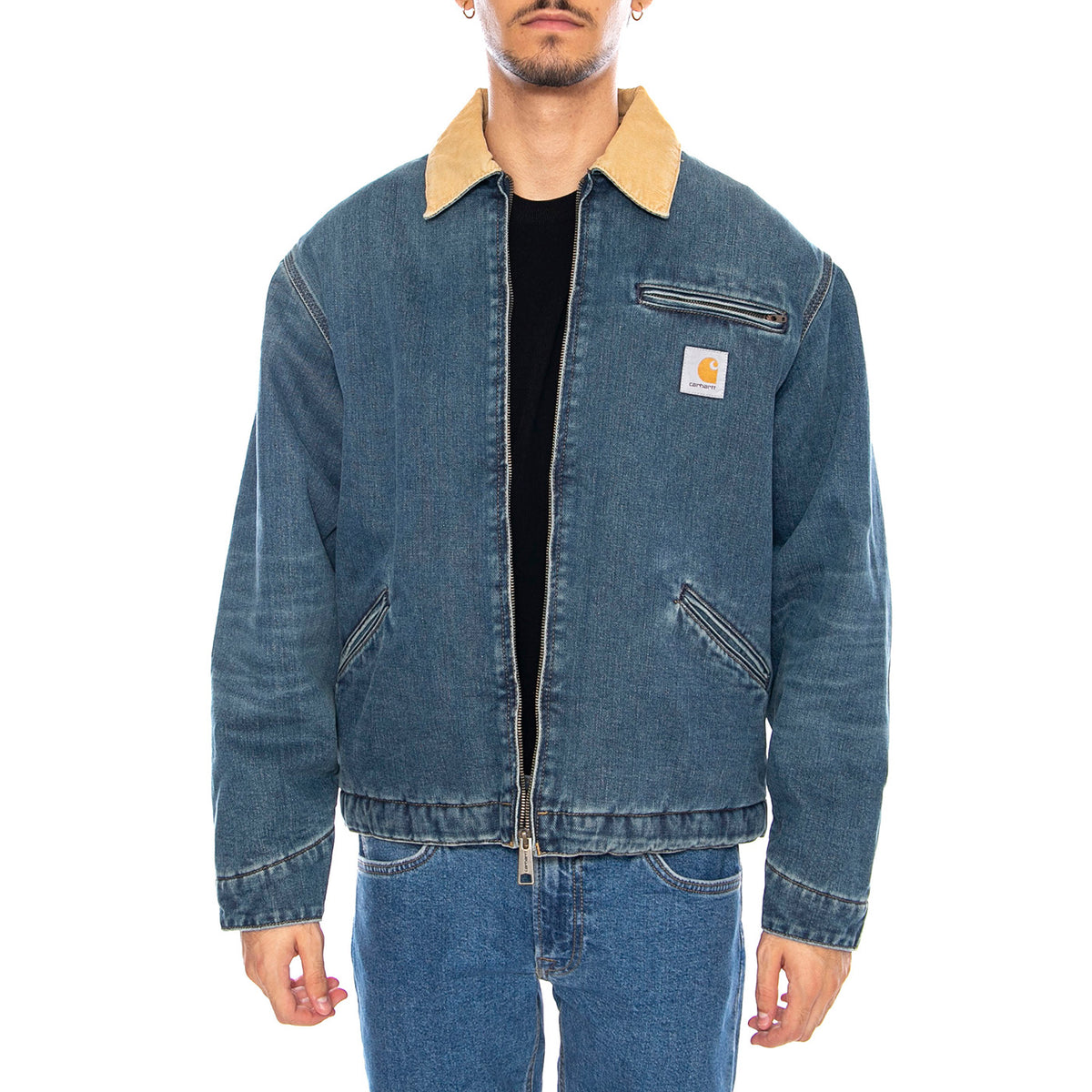 OG Detroit Jacket Blue / Dusty Hamilton Brown - Giacca Uomo Denim Jeans Blue I035878.2XN4L . CARHARTT WIP 