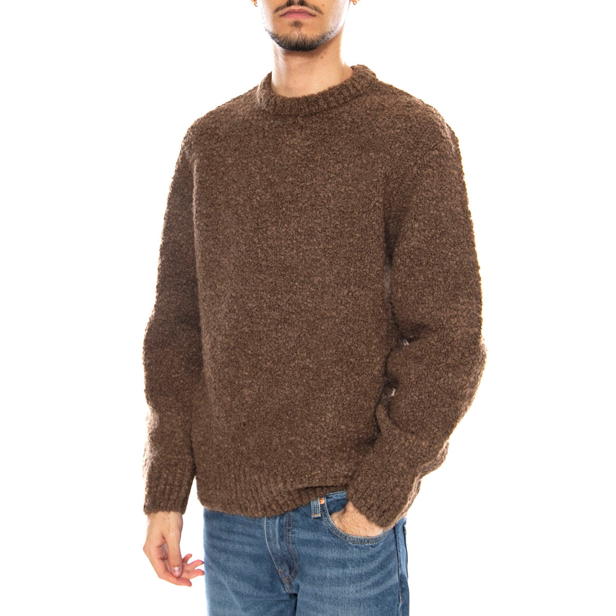 Dun Textured Sweater Taupe -- Maglione Uomo Marrone I034134. 3FC.67 EDWIN 