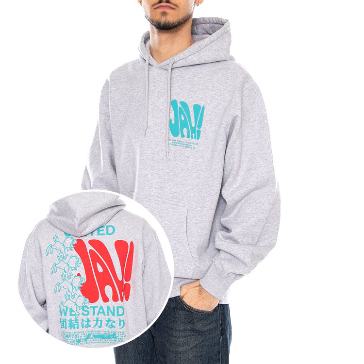 United We Stand Hoodie Sweat -- Felpa Uomo Cappuccio Grigia I036409. DF.67 EDWIN 