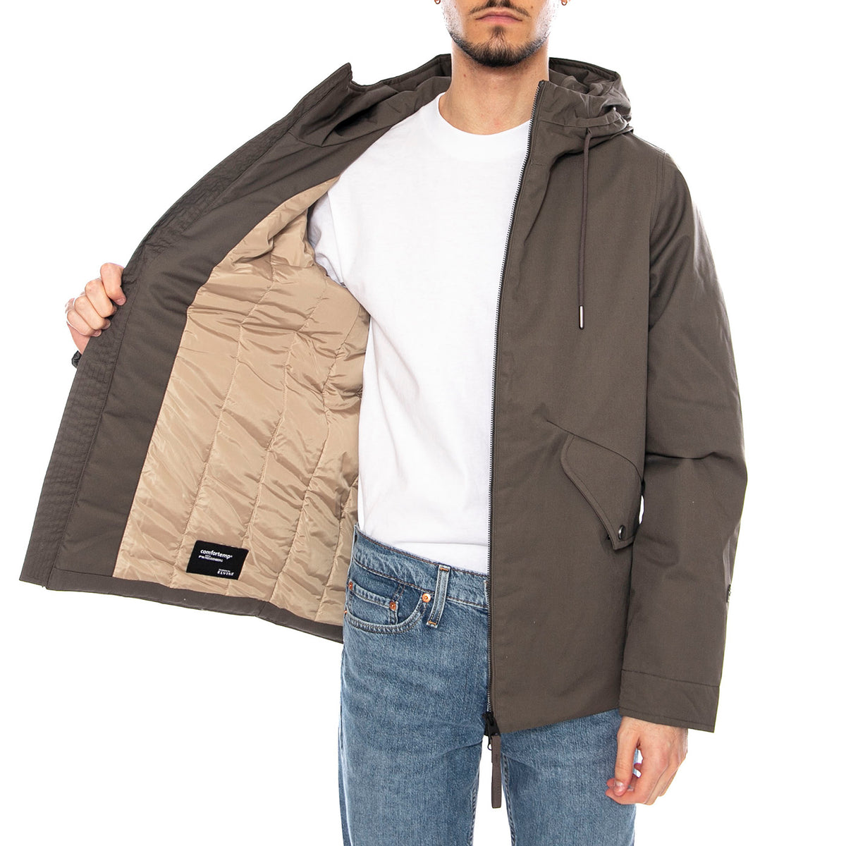 Kaliks Black Hooded Jacket -- Giacca con Cappuccio Uomo Verde 331464 457 ELVINE 