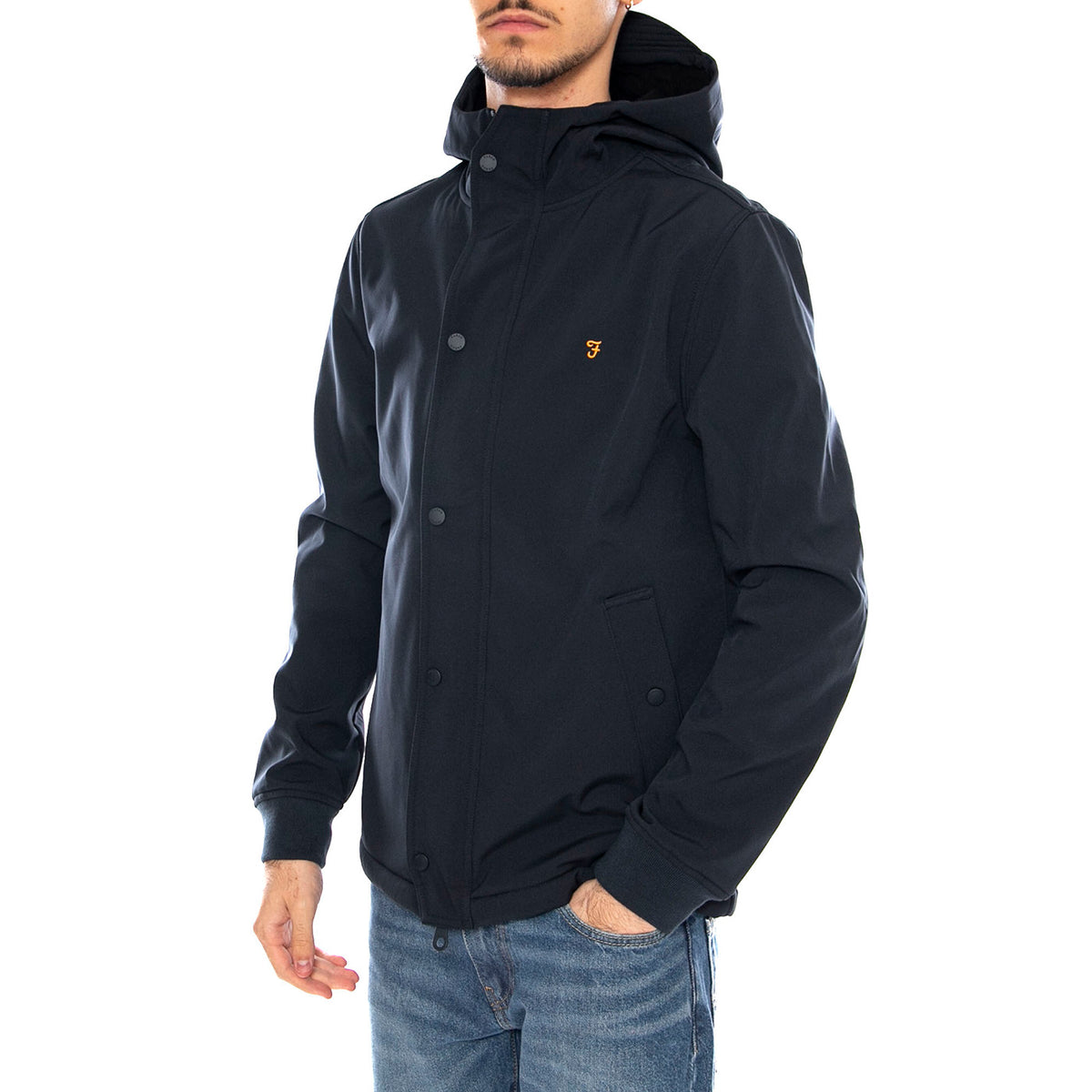 Farah Brydon Softshell - Giacca Invernale Uomo con Cappuccio True Navy F4RFF030 412 FARAH 