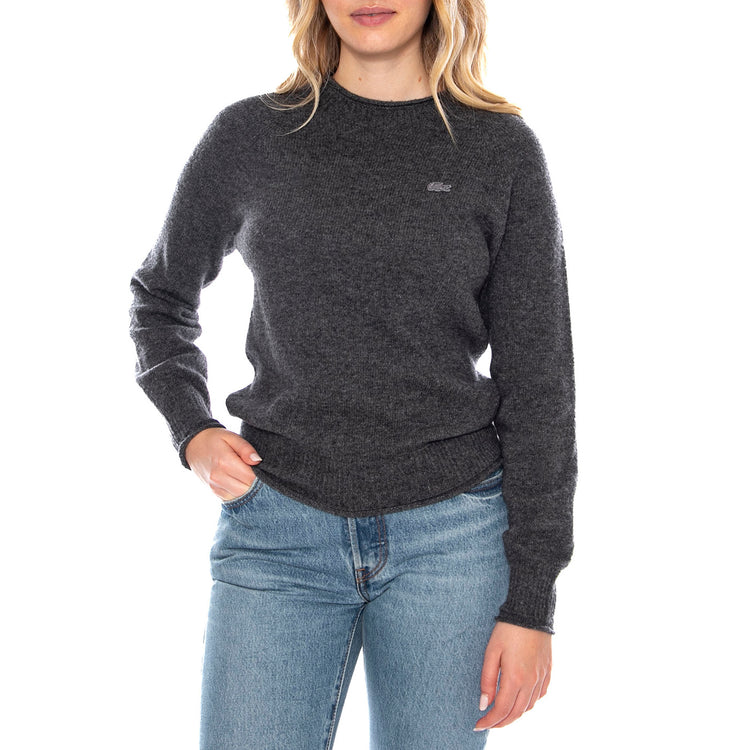 Pullover 050 Lacoste -- Maglione Girocollo Donna Grigio AF4160-050 . LACOSTE 
