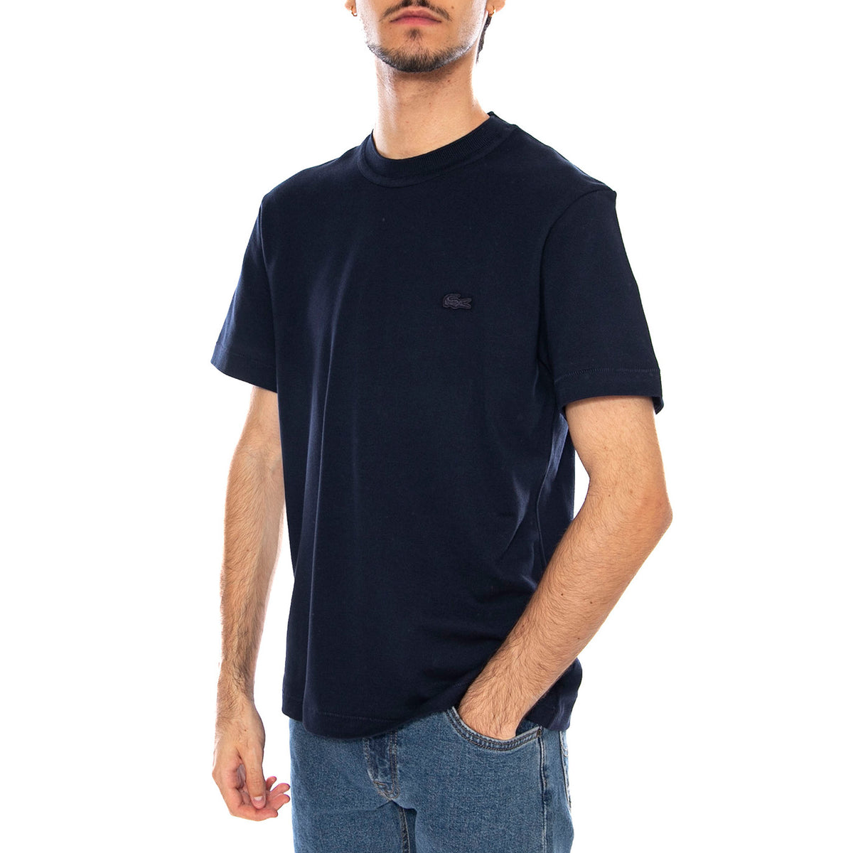 T-Shirt 166 Black - Maglietta Girocollo Uomo Blu TH5477-166 . LACOSTE 