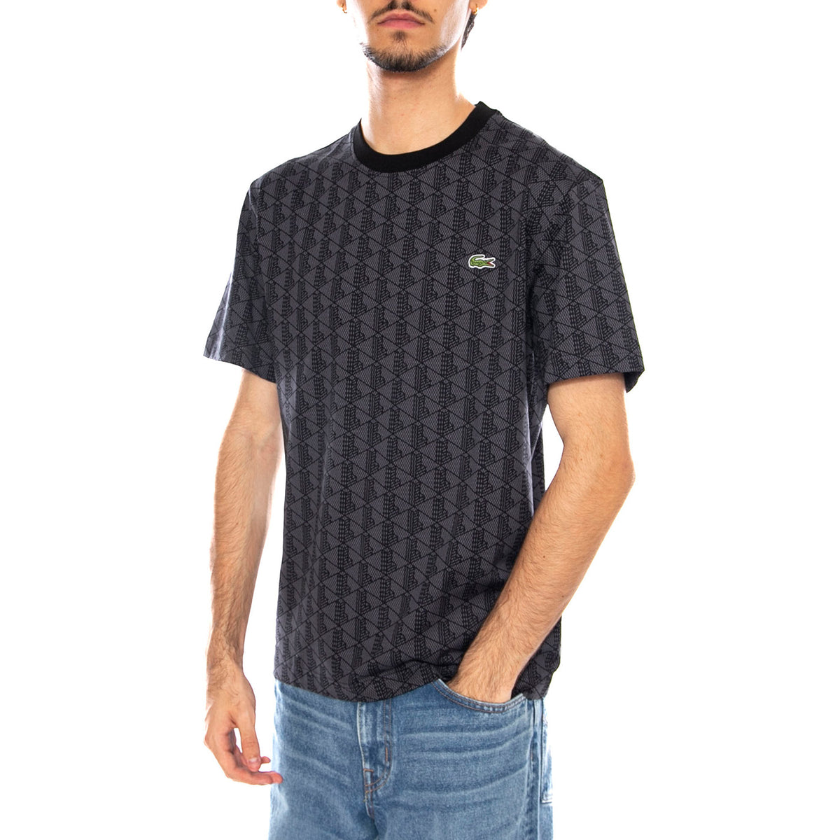 T-Shirt 6NI Multicolor - Maglietta Girocollo Uomo Multicolore TH5902-6NI . LACOSTE 
