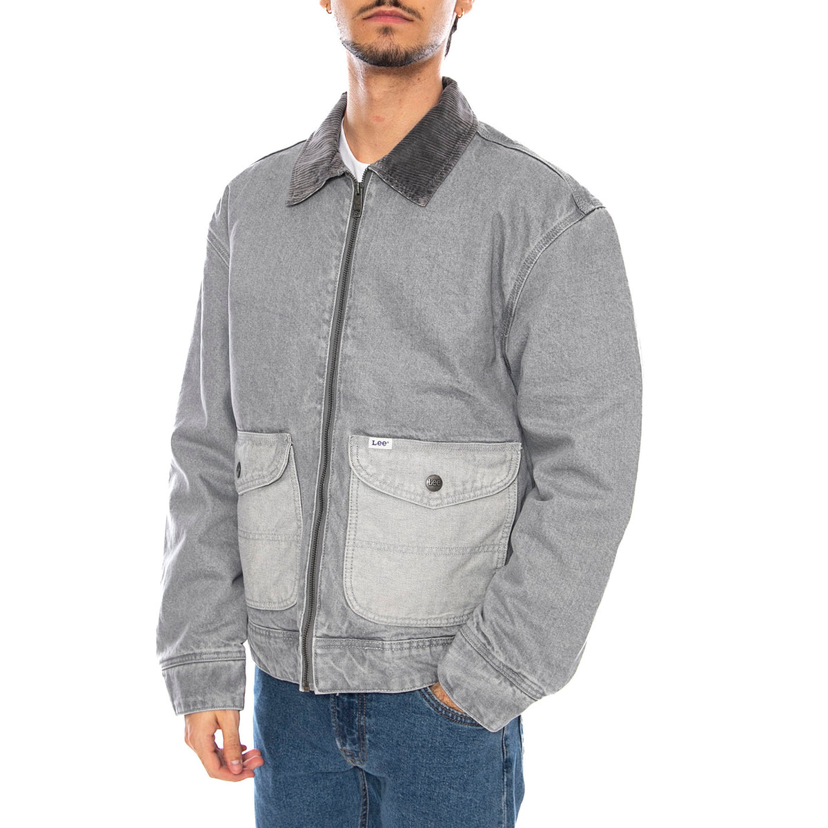 91U Utility Jacket Geminy Grey - Giacca Denim Jeans Uomo Grigia 112370527 . LEE 