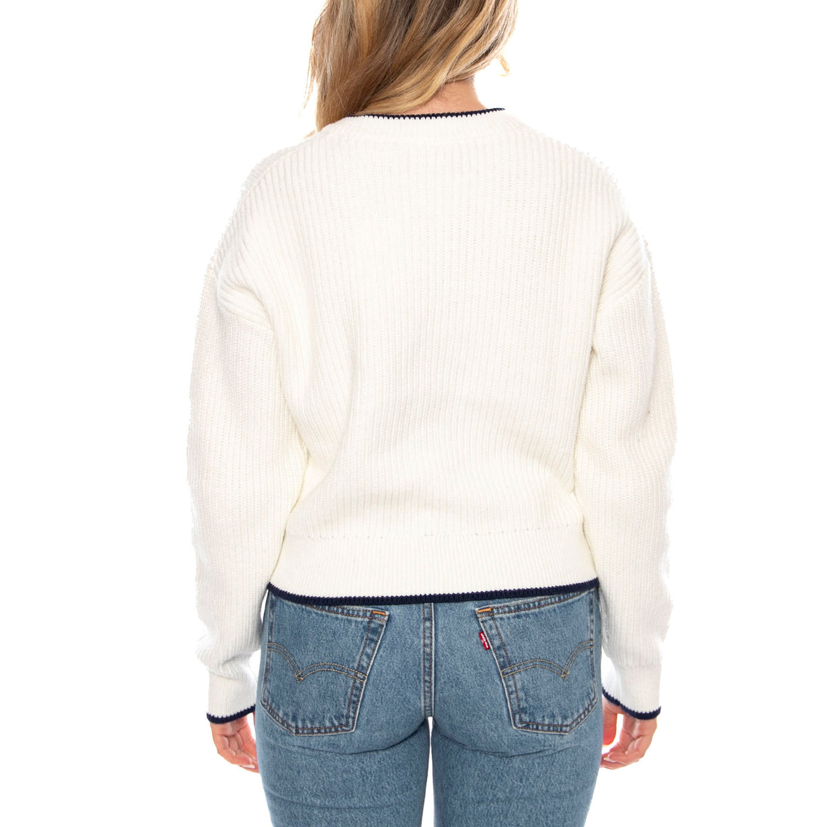 Reese V-Neck Sweater Tofu Cotton Neutral -- Maglione Donna Bianco 0037O-0003 . LEVIS 