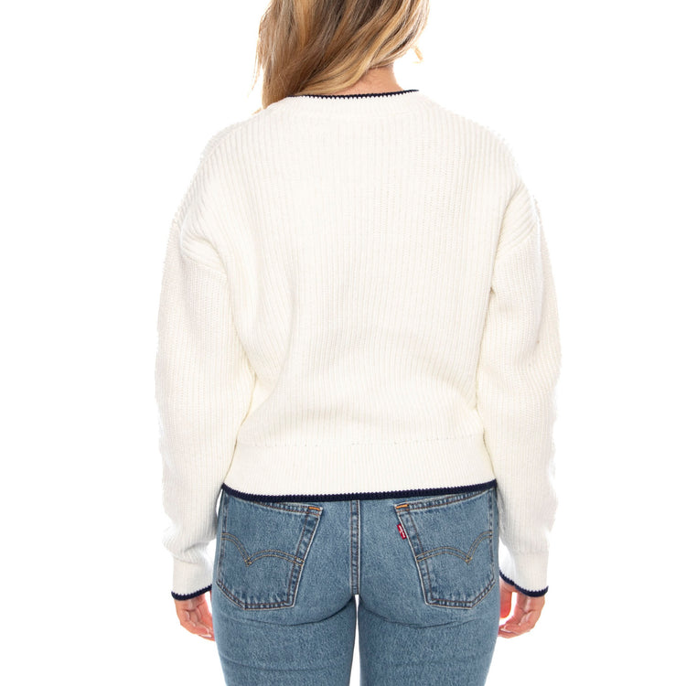 Reese V-Neck Sweater Tofu Cotton Neutral -- Maglione Donna Bianco 0037O-0003 . LEVIS 