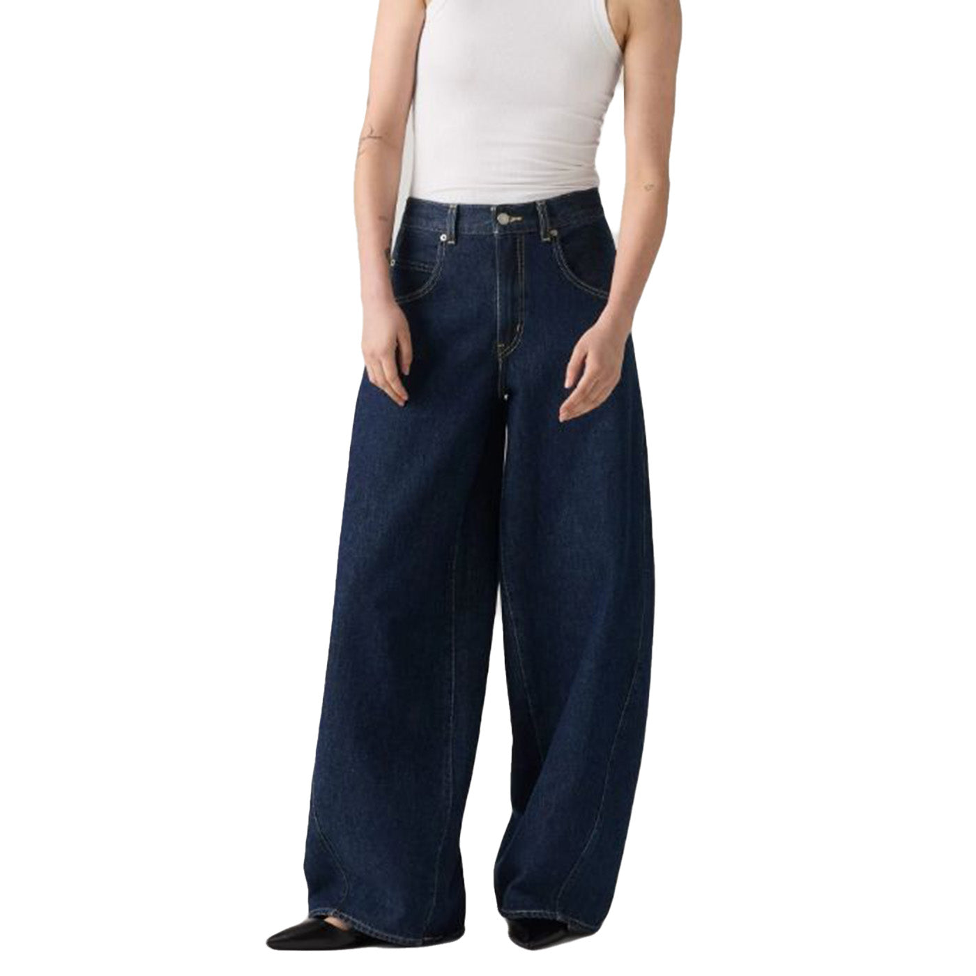SUPER BAGGY BARREL SHADED VIEW DARK INDIGO - Pantaloni Denim Jeans Donna Blu 003NF-0001 . LEVIS 