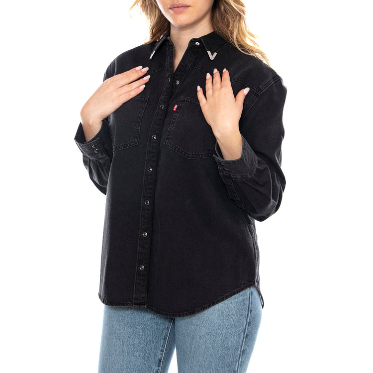 Teodora Western Shirt Western Wildside -- Camicia Donna Nera A7244-0076 . LEVIS 