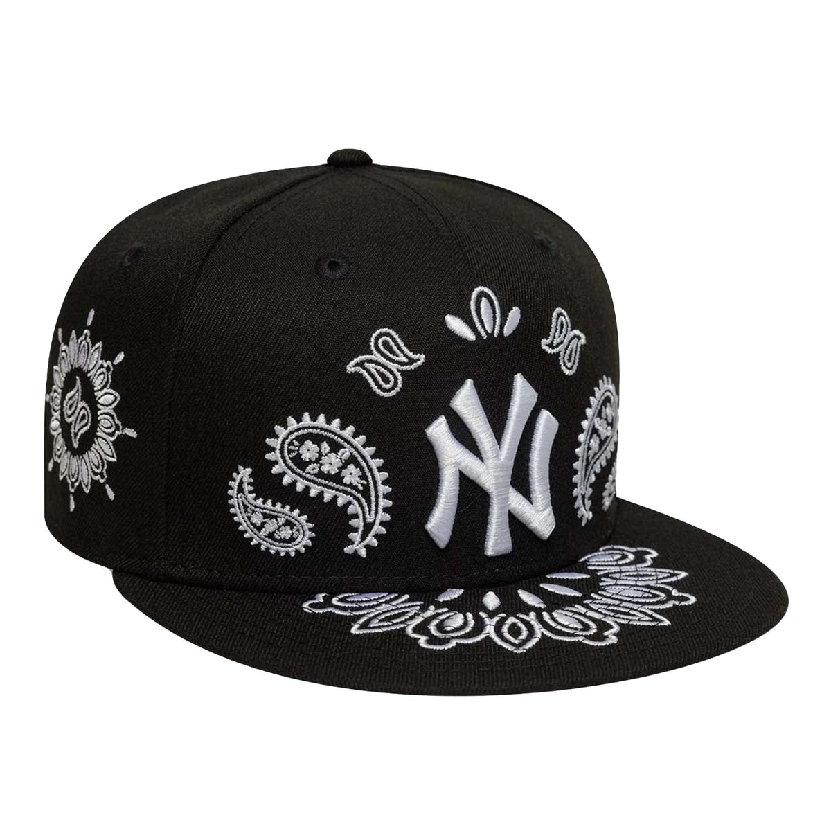 MLB Paisley 59FIifty Black New York Yankees - Cappellino con Visiera Nero / Bianco 60691178 . NEW ERA 