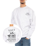 OBEY House of Subversion Fleece Heather Grey -- Sudadera Crewneck Hombre Gris  Hombre OBEY