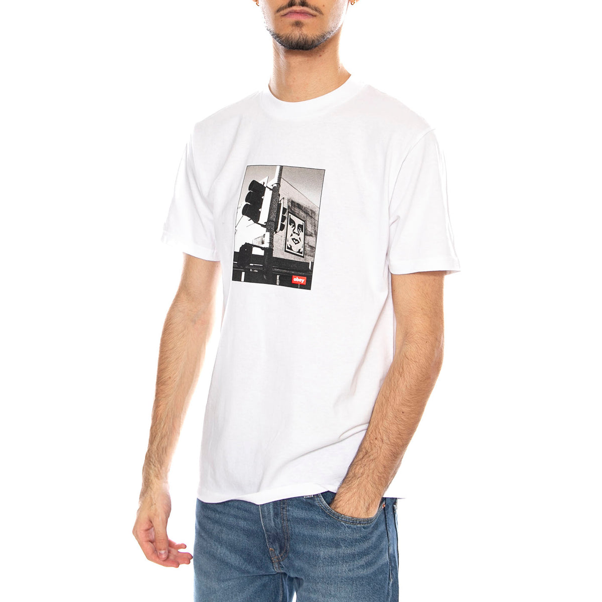 OBEY Los Angeles Photo Tee -- Maglietta Girocollo Uomo Bianca 165264230 WHT OBEY 