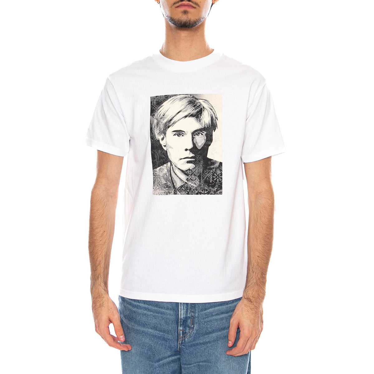 Obey Worhole Tee White - Maglietta Girocollo Uomo Baianca 165264241 WHT OBEY 