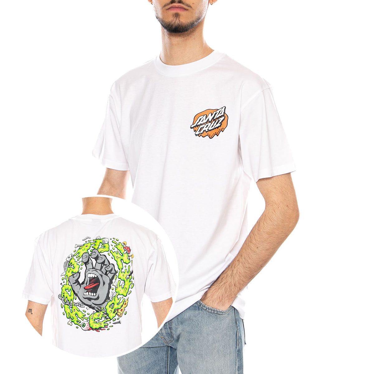 Slime Scream White - Maglietta Girocollo Uomo Bianca SCA-TEE-12777 White SANTA CRUZ 