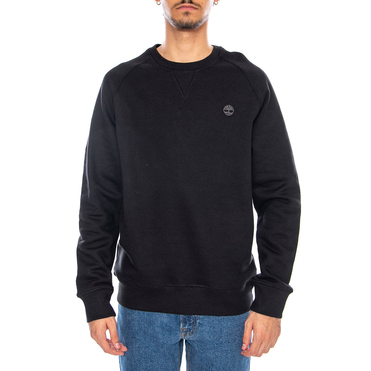 Exeter River Brushed Back Crew Sweatshirt Black - Felpa Girocollo Uomo Nera TB0A2BN KX651 TIMBERLAND 