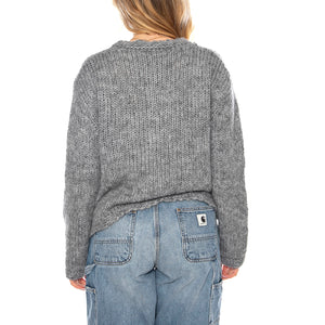 Knit Cardigan Donna Gray Crochet -- Cardigan Donna Grigio 53W/10710 Gray Crochet WILD PONY 