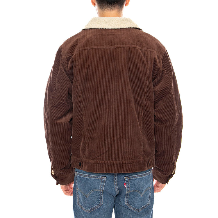 Cable Lined Trucker JKT Pinecone Brown -- Giacca Trucker Uomo Marrone 03444 PNCBN BRIXTON 