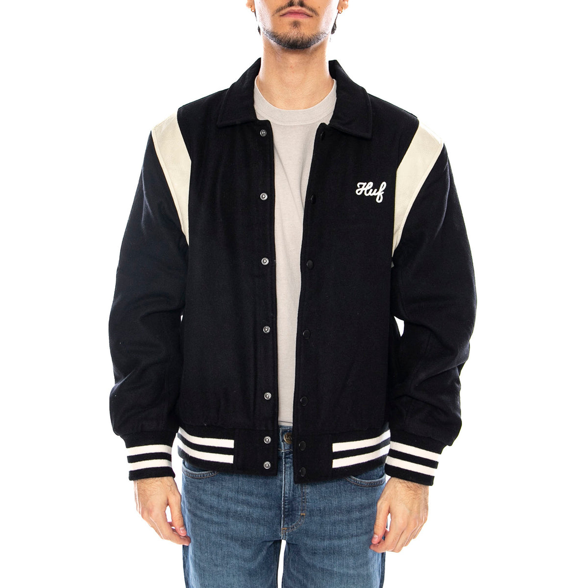 Song Varsity Jacket Black - Giacca Uomo Nera JK00439 BLK HUF 