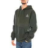 HUF Set TT F/Z Hoodie -- Sudadera con Capucha Hombre Verde Hombre HUF