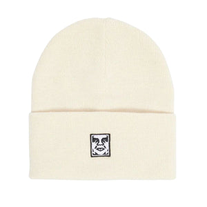 ICON PATCH CUFF BEANIE UNBLEACHED - Cappellino a Cuffia Bianco 100030198 UBL OBEY 