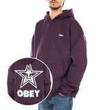 Bold Star Extra Heavy Hoof Fleece Plum Perfect - Hoodie Hombre Violeta Hombre OBEY