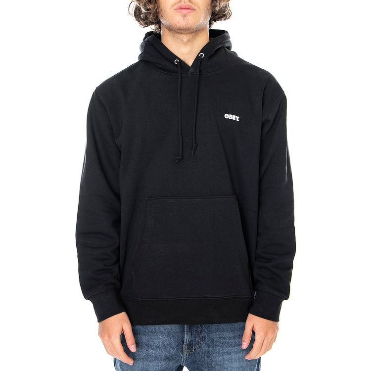 OBEY BOLD HOOD FLEECE BLACK - Felpa con Cappuccio Uomo Nera 112842349 BLK OBEY 