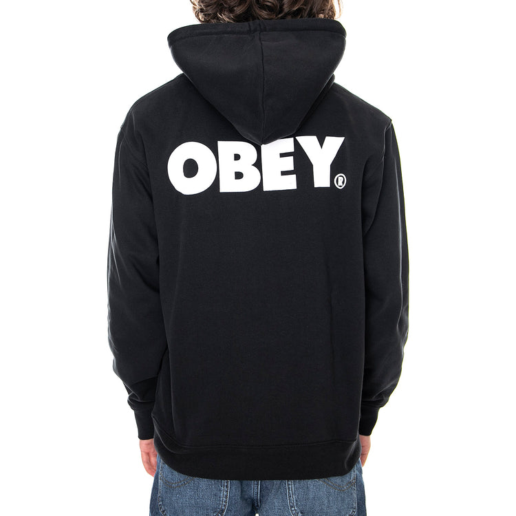 OBEY BOLD HOOD FLEECE BLACK - Felpa con Cappuccio Uomo Nera 112842349 BLK OBEY 