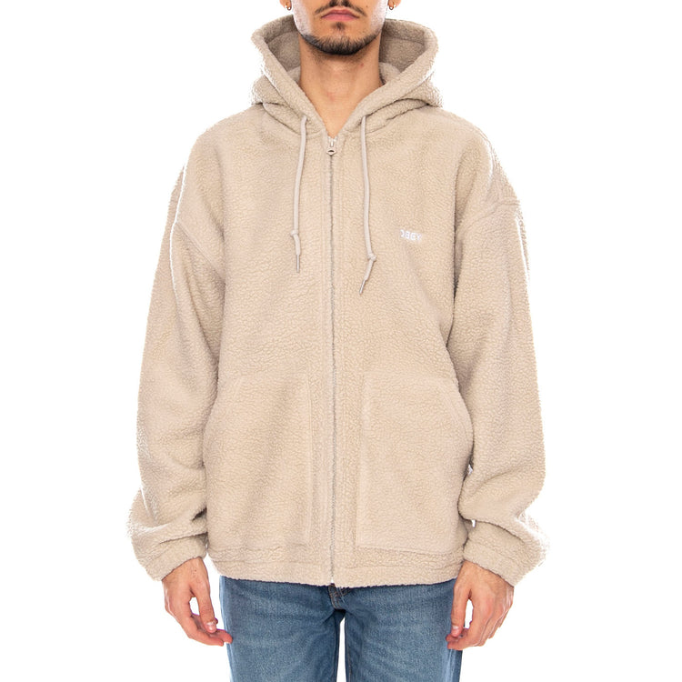 Gaze II Hooded Jacket Silver Grey - Giacca con Cappuccio Uomo Beige 121800542 SIG OBEY 