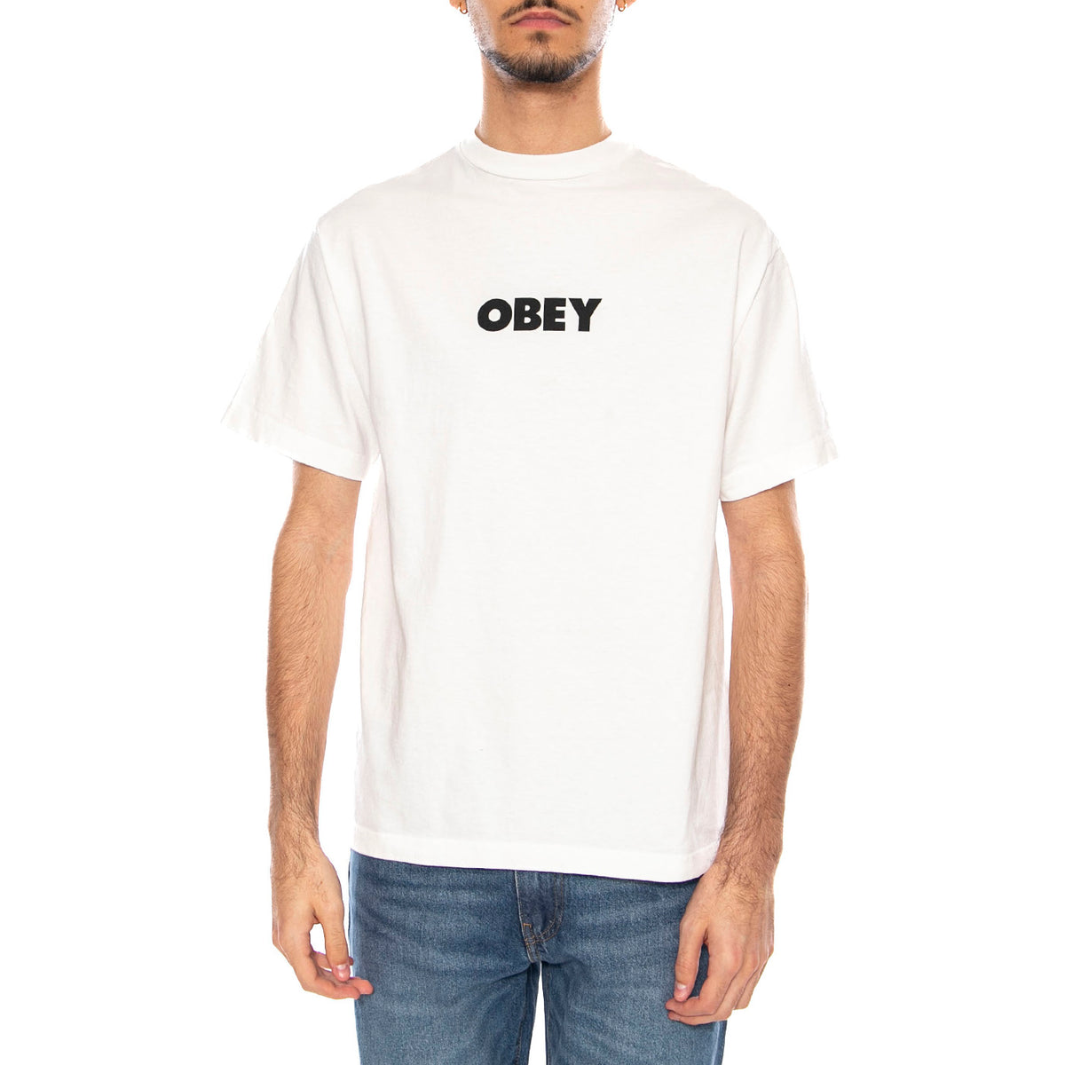 Obey Bold Tee -- Maglietta Girocollo Uomo Bianca Vintage 167924100 VWH OBEY 