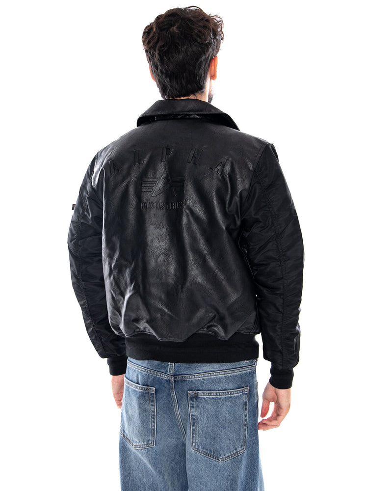 CWU FAUX LEATHER MOD WINTER JACKET BLACK - Giacca Uomo Nera 268140 03 ALPHA INDUSTRIES 