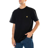 S/S CHASE T-SHIRT BLACK / GOLD - Camiseta Cuello Redondo Hombre Negra CARHARTT WIP