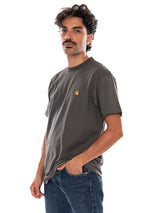 CARHARTT WIP S/S CHASE T-SHIRT SHUNGITE / GOLD - Camiseta Cuello Redondo Hombre Verde  Hombre CARHARTT WIP