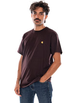 CARHARTT WIP S/S CHASE T-SHIRT PALISANDER / GOLD - Camiseta Cuello Redondo Hombre Marrón Hombre CARHARTT WIP