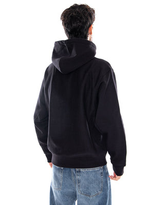 HOODED AMERICAN SCRIPT SWEAT BLACK - Felpa con Cappuccio Uomo Nera I028279 89XX CARHARTT WIP 