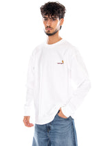 L/S AMERICAN SCRIPT T-SHIRT WHITE - Camiseta Cuello Redondo Mangas Largas Hombre Blanca Hombre CARHARTT WIP