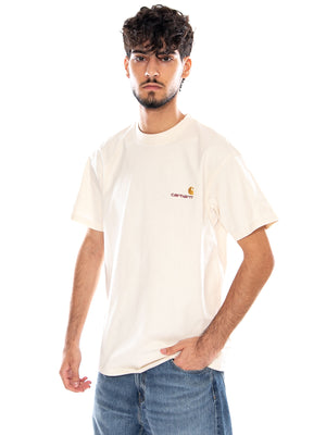 S/S AMERICAN SCRIPT T-SHIRT NATURAL - Maglietta Girocollo Uomo Beige I029956 05XX CARHARTT WIP 