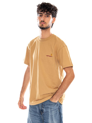 S/S AMERICAN SCRIPT T-SHIRT WIP DUSTY H - Maglietta Girocollo Uomo Marrone I029956 3TFXX CARHARTT WIP 