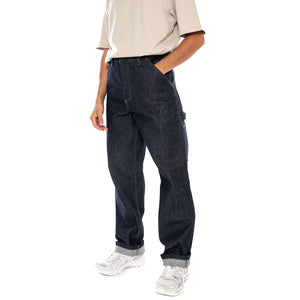 SINGLE KNEE PANT BLUE RIGID - Pantaloni Denim Jeans Uomo Blu I032024 0101 CARHARTT WIP 