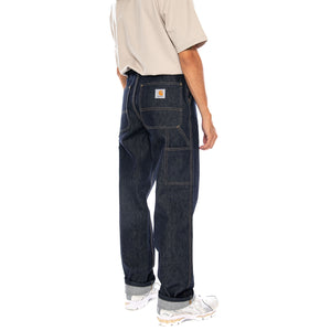 SINGLE KNEE PANT BLUE RIGID - Pantaloni Denim Jeans Uomo Blu I032024 0101 CARHARTT WIP 