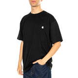 S/S Madison T-Shirt Black / White - Camiseta de Cuello Redondo Hombre Negra Hombre CARHARTT WIP