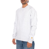 CHASE SWEAT ASH HEATHER / GOLD - Crewneck Gris Hombre CARHARTT WIP